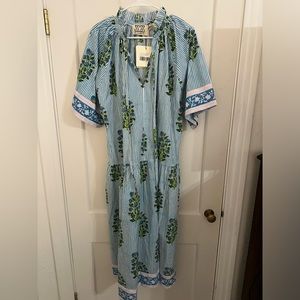 NWT SZ Blockprint Midi Dress